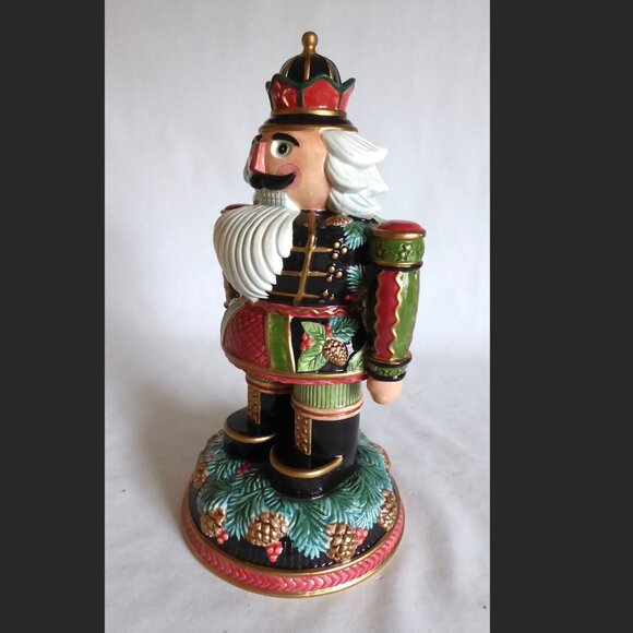 NEW 12” 2003 LE 3500 FITZ & FLOYD CERAMIC SMALL PINE CONE SOLDIER NUTCRACKER - Picture 8 of 10